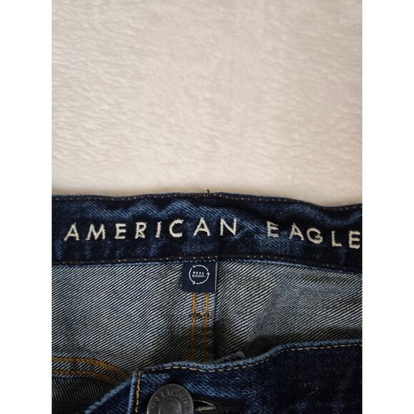 American Eagle Mens 42x32 Jeans Original Bootcut Dark Wash Denim Pants 0785 - Picture 7 of 11